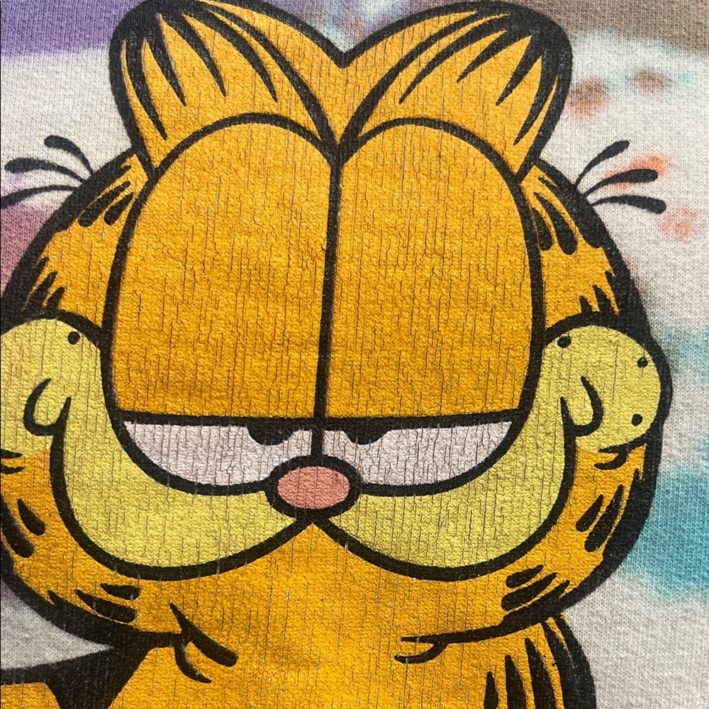 Vibrant Tie-Dye Garfield Women's Sweatshirt "I Donut Care" Large - Picture 4 of 14